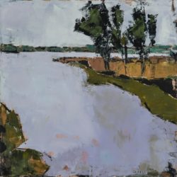 Kathleen Gefell, "Around the Bend", 2017. Oil on canvas, 18" x 18"