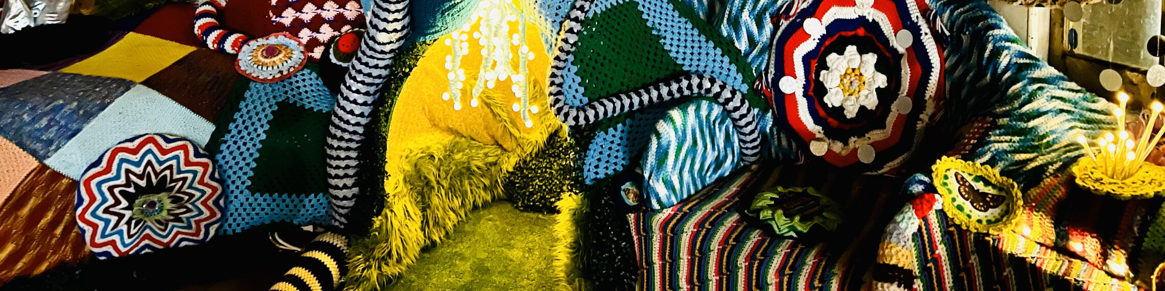 Jeila Gueramian, 2023, Untitled, installation detail, mixed textiles